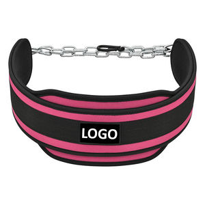 Ceinture de dips en néoprène de bonne qualité avec chaîne en acier et nylon pour unisexe, idéale pour la gym, le fitness, les tractions, les dips et l'haltérophilie, logo personnalisé - Product Image 1