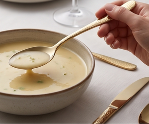 Ensemble de couverts minimalistes en or, finition mate, passe au lave-vaisselle, vaisselle de mariage, couverts en métal pour une table élégante - Product Image 3