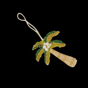 Adorno Colgante de Palmera con Cuentas Hechas a Mano y Zari |   Adorno Decorativo para Colgar en el Árbol con Perlas y Cristales para Bodas, Fiestas y Decoración del Hogar - Product Image 2