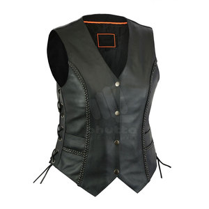 Chaleco de Cuero para Mujer al por Mayor, Personalizado, Resistente al Viento, Ecológico, Transpirable, de Alta Calidad - Product Image 6