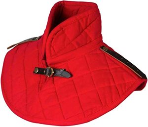 Protector de cuello medieval acolchado hecho a mano, gorgeta de algodón rojo, armadura de caballero, recreación histórica, Navidad, Halloween, Pascua - Product Image 3