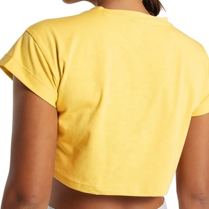 T-shirt court pour femme de haute qualité à prix de gros, dernier design, léger, 100 % coton et polyester - Product Image 5