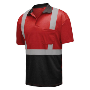 Chemises polo réfléchissantes haute performance, vêtements de sécurité anti-humidité avec bandes haute visibilité pour les équipes de travail en extérieur - Product Image 5