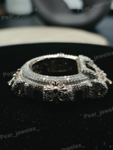 Iced Out <b>Watch</b> <b>Case</b> Rhodium Plated Cross Bezel For Fully Diamond Custom Moissanite Digital Men <b>Watch</b> Cover - Product Image 4