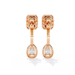 Pendientes de Diamantes Cultivados en Laboratorio con Corte Mixto de Diseño Único, Oro de 14K, Certificados por IGI, para Regalo, Fiesta y Aniversario - Product Image 4