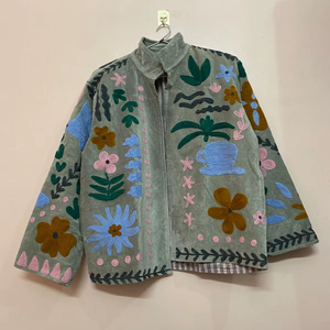 Hand Embroidered Ethnic Velvet Jacket Womens Boho <b>Winter</b> Jacket Designer Look, Ideal for Chilly Weather Wholesale Supplier - Product Image 1