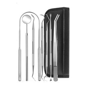 Instruments dentaires, kits dentaires, 3 pièces, certifiés CE, kit d'examen dentaire, acier de qualité médicale, miroir buccal, pince, PVC chirurgical - Product Image 5