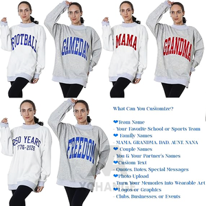 Sudadera de Cuello Alto para Mujer, 100% Algodón Felpa, Diseño Ligero y Transpirable, Impresión de Logotipo Personalizado, OEM - Product Image 2