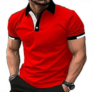 Polo de Manga Corta para Hombre, Color Marrón, Tejido de Punto, Transpirable, Estilo Casual - Product Image 4