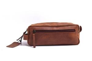 Neceser de Cuero Hecho a Mano, Bolsa de Aseo de Cuero Genuino, Kit de Viaje Impermeable para Hombre, Estuche para Cosméticos y Artículos de Afeitado LYG-0198 - Product Image 6