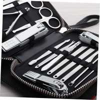 Juego de Cortaúñas Profesional, Duradero y Lujoso de Acero Inoxidable, Lima de Uñas para Manicura y Pedicura, Estuche de PU, Cuidado Personal, 5 en 1