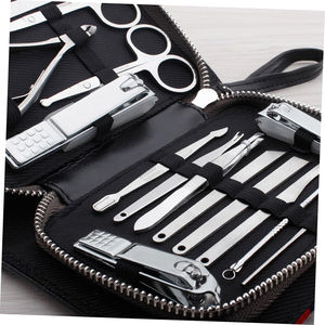 Ensemble professionnel de coupe-ongles en acier inoxydable allemand, kit de manucure et pédicure avec étui en PU - Product Image 2