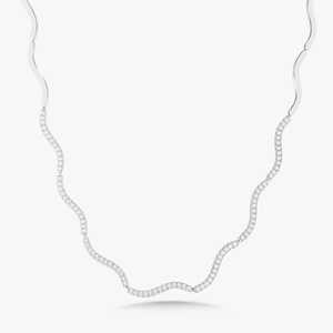 Diamond Wavy Collar <b>Necklace</b> Wave Choker Bridal Wedding <b>Necklace</b> CVD HTHP Custom 10K 14K 18K <b>Solid</b> Gold Factory Price Wholesale - Product Image 5