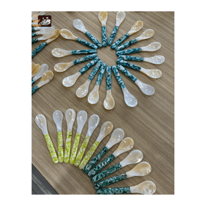 Cuillère à caviar en nacre naturelle, luxe, plaqué argent, miroir, vaisselle artisanale du Vietnam, cadeau d'affaires, cuillère de service décorative - Product Image 6