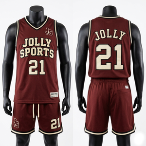 Mens basketball jersey short <b>set</b> breathable mesh polyester red black side panels sublimation custom logo men short <b>set</b> for men's - Product Image 5