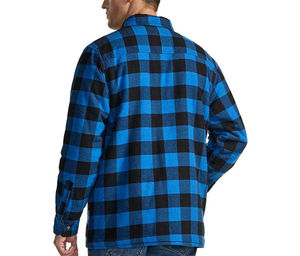 Chaqueta con Capucha de Diseño Moderno para Hombre, de Franela a Cuadros con Forro de Piel Sintética Sherpa, con Botones, Estilo Vintage, Gruesa, Elegante, con Parches de Camuflaje - Product Image 2