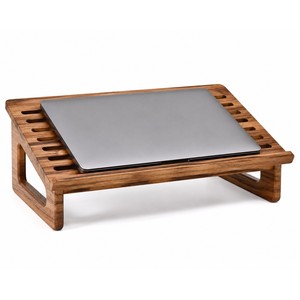 Support pour ordinateur portable en bois de manguier avec fentes de refroidissement |   Artisanat en gros - Product Image 1
