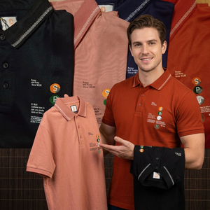 เสื้อโปโลผู้ชายแห้งเร็ว ระบายอากาศได้ดี แขนสั้น ผ้าฝ้ายลำลอง สีพื้น รุ่นใหม่สำหรับฤดูใบไม้ร่วง ผลิตในบังกลาเทศ - Product Image 3