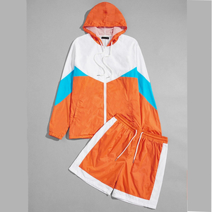 Ensemble de jogging coupe-vent décontracté couleur unie personnalisable en tissu antistatique, idéal pour l'été, avec impression, pour l'entraînement, disponible en gros - Product Image 1