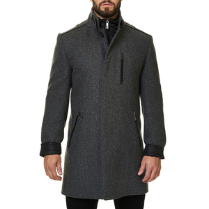 CHALASA SPORTS OEM Vente en gros Manteau long à double boutonnage en laine à carreaux pour homme, design tendance, automne-hiver - Product Image 1