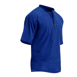 Veste de sport pour homme noire à manches courtes, col montant zippé, respirante, anti-humidité, coupe classique, toutes saisons - Product Image 6