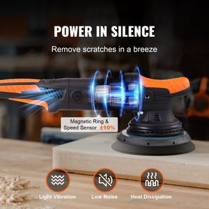 Lucidatrice Rotorbitale per Auto da 6 Pollici a Doppia Azione, 6 Velocità Variabili 1900-4600 RPM, Kit Lucidatrice e Ceratrice per Auto - Product Image 3