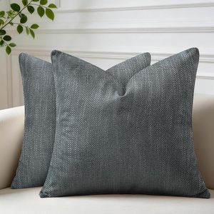 Set di 2 fodere per cuscini decorativi in lino effetto boho da 26x26 pollici, moderne federe per divano e poltrona - Product Image 2