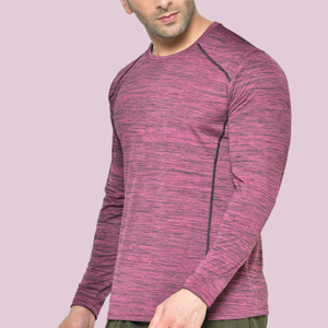 <b>Men's</b> Long Sleeve Knitted O-Neck <b>T</b>-<b>Shirt</b> Solid Color Regular Fit Quick Dry Sporty Style <b>Pink</b> <b>men</b> premium <b>t</b> <b>shirt</b> <b>men</b> - Product Image 3