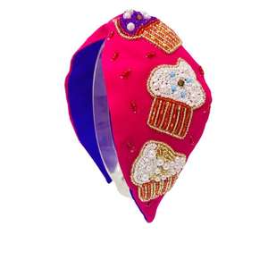 Serre-têtes élégants faits main avec broderie et perles de verre pour fêtes, cadeaux festifs, personnalisables, tendance, accessoires pour cheveux - Product Image 1