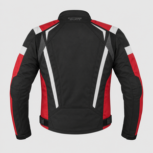 เสื้อแจ็คเก็ตมอเตอร์ไซค์คุณภาพสูงสำหรับผู้ชายไซส์ใหญ่ รุ่น Super Sport - ผลิตจากโพลีเอสเตอร์ 100% ผ้ากันน้ำระดับพรีเมียม พร้อมแถบสะท้อนแสงสำหรับการแข่งรถ - Product Image 2