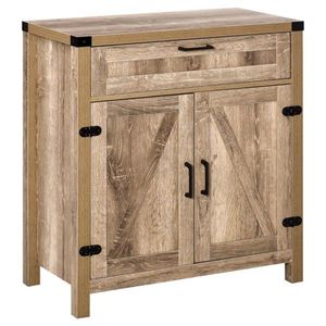 Mueble de Cocina Ecológico de Roble y Madera, Aparador/Mueble de Almacenamiento para Comedor y Sala de Estar con Detalles de Aluminio - Product Image 5