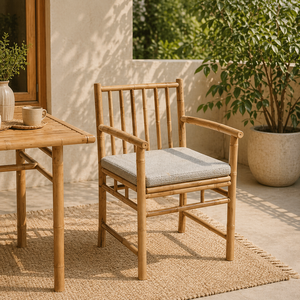Wholesale Bamboo Garden Chair Natural Outdoor Indoor Seating with Cushion Durable Comfortable Design Furniture OEM ODM - Product Image 1