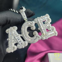 Collar con Colgante de Letra 'BC' Personalizado, Cadena de Cuerda con Diamantes Cultivados en Laboratorio, Joyería Hip Hop, Color Dorado