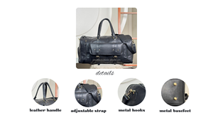 Custom Cowhide Overnight Luggage Full Grain Leather Weekender Duffle <b>Bag</b> with <b>Shoe</b> Compartment Genuine Leather Men's <b>Travel</b> <b>Bag</b> - Product Image 4