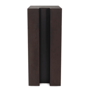 Modern Teak Pedestal <b>Console</b> <b>Table</b> <b>Narrow</b> Entryway Living Room Hallway Dark Brown - Product Image 1