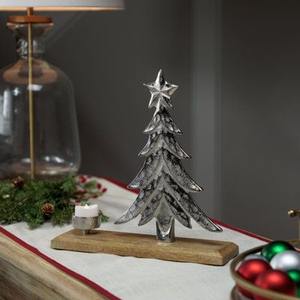 Adorable Centro de Mesa Navideño de Metal con Base de Madera, Hermoso Adorno Festivo para la Mesa, Decoración para Cenas Familiares Acogedoras - Product Image 3