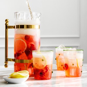 Jarra de Vidrio Premium con Asa y Bandas de Metal Dorado, Diseño Moderno para Garrafa, Jarra de Lujo para Catering y Comidas Fines - Product Image 3