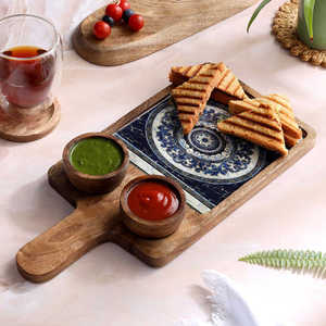 Plateau de service carré en bambou, design minimaliste, plateau en bois durable pour la cuisine, style unique, dernier design, nouvelle arrivée, Ramadan - Product Image 5