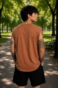 Débardeur sans manches en polycoton à col rond pour homme, idéal pour la gym, l'entraînement, la course à pied et les tenues décontractées - Product Image 3