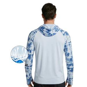 เสื้อฮู้ดดี้ตกปลาแบบกันน้ำพิมพ์ลายตามสั่ง OEM/ODM พร้อมหน้ากากปิดจมูก ผ้าสแปนเด็กซ์/โพลีเอสเตอร์ แขนเสื้อมีรูสอดนิ้วโป้ง ชุดตกปลา - Product Image 2