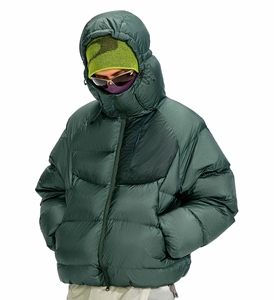 Chaqueta Acolchada con Capucha para Hombre, Resistente al Viento, Rellena de Plumón, Gruesa, Informal, para Invierno, Color Gris, Corte Regular, Cierre de Cremallera, Color Sólido - Product Image 4