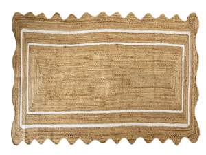 NYKO MART JR-48 Large Rectangle <b>Natural</b> <b>Fiber</b> <b>Rug</b> Handmade Jute Eco-Friendly Bohemian Striped Low Pile Medium Thickness - Product Image 3