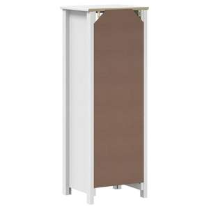 Armoire de salle de bain en bois de pin massif blanc, 15,7 po x 13,4 po x 43,3 po, avec étagères - Product Image 6