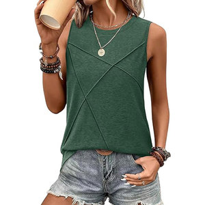 Women's Ribbed Tank <b>Top</b> Soft Stretch Sleeveless Casual Summer Basic Camisole Wholesale - Product Image 4