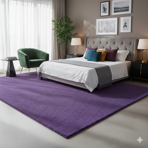 Modern Hand Tufted Wool Rug Abstract purple <b>Carpet</b> rectangle Shape for Living Room Bedroom Hotel Floor Decor Custom Design - Product Image 3