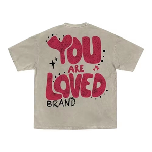 Camiseta de algodón con estampado serigrafiado, logotipo personalizado, manga corta, unisex, informal, estilo urbano, holgada, para hombre, para verano. - Product Image 1