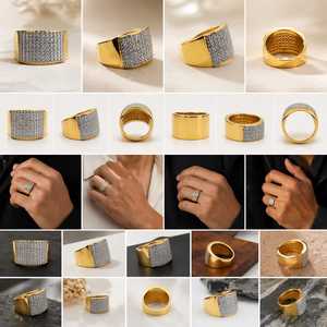 Elegant 22K Gold Mens <b>Ring</b> with Diamond Grid Design Stylish Heavy <b>Finger</b> <b>Ring</b> for Men Luxury Jewellery for Daily Wear - Product Image 6