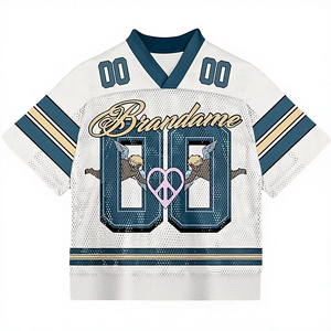 Camiseta de Fútbol de Manga Corta con Diseño de Letras Bordadas Personalizadas, Corte Holgado y Amplio, de Malla, con Color Personalizado, Alta Calidad 2026 - Product Image 1
