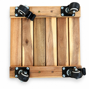 Caddy carré en bois d'acacia moderne de 12 pouces émaillé nouveau design de l'usine de pots de fleurs planteur maison centre commercial utiliser le sol - Product Image 1
