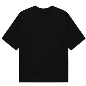 T-shirt noir surdimensionné pour homme, manches courtes, col rond, uni, streetwear - Product Image 3